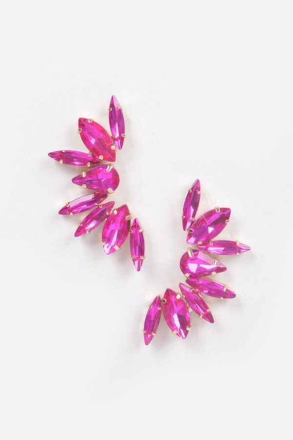 Rhinestone Earrings – Sparkling Accent (2.25 x 1.75 in)