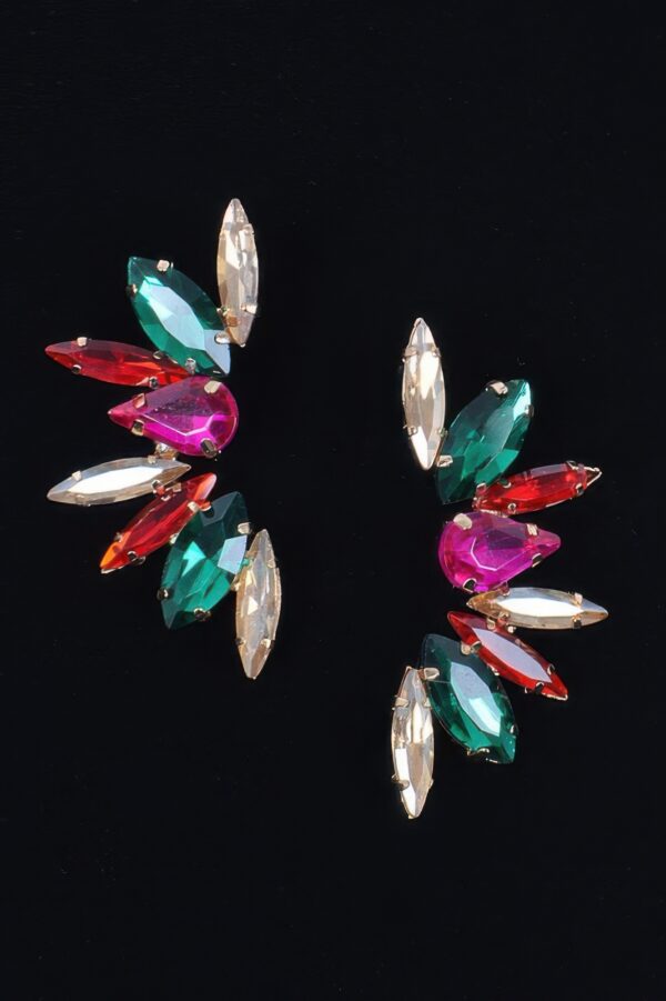 Rhinestone Earrings – Sparkling Accent (2.25 x 1.75 in)