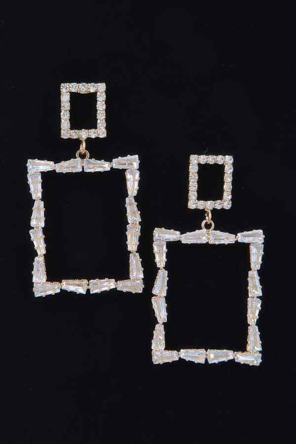 Multi Rhinestone Dangle Earrings – Polished Layered Drop
