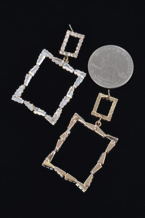 Multi Rhinestone Dangle Earrings – Polished Layered Drop