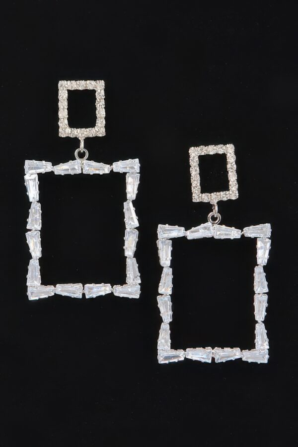 Multi Rhinestone Dangle Earrings – Polished Layered Drop
