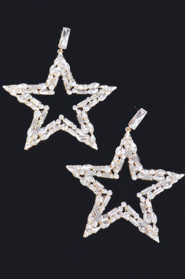 Starlight Earrings – Celestial Silhouette with Polished Shine