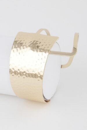 Double-Hammered Negative Space Open Cuff Bracelet