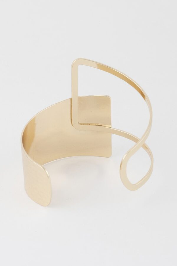 Double-Hammered Negative Space Open Cuff Bracelet