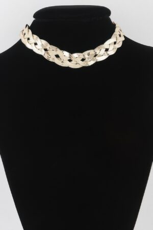 Triple Braid Snake Chain Necklace – Polished 14-inch Collarbone Length