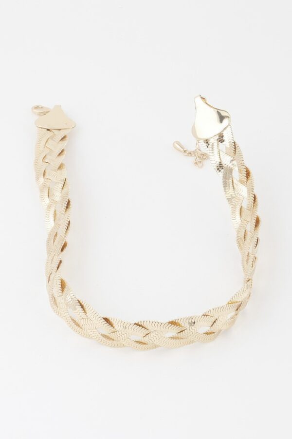 Triple Braid Snake Chain Necklace – Polished 14-inch Collarbone Length