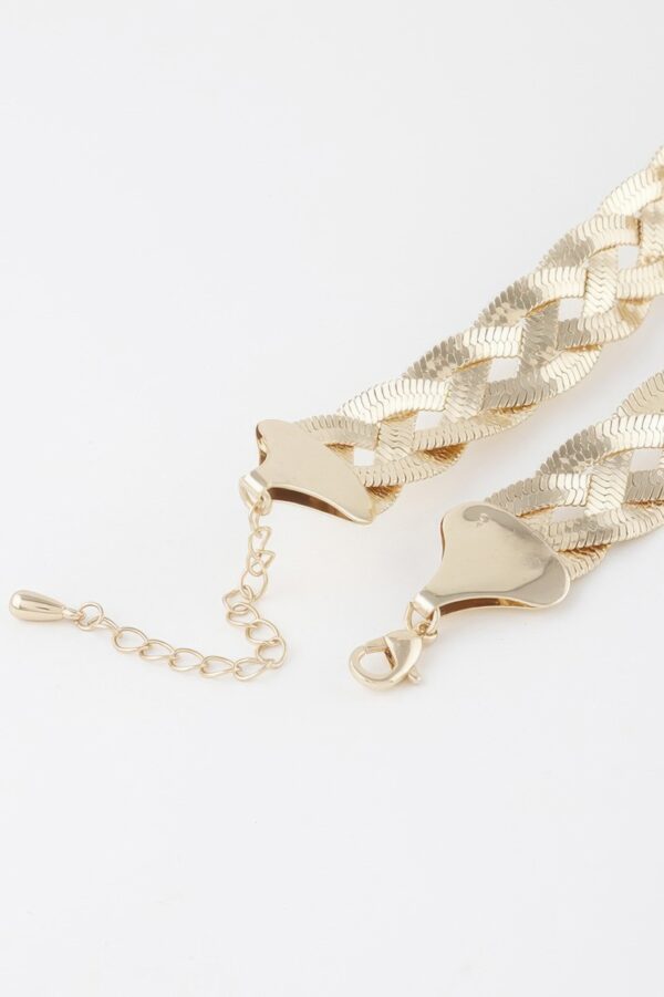 Triple Braid Snake Chain Necklace – Polished 14-inch Collarbone Length