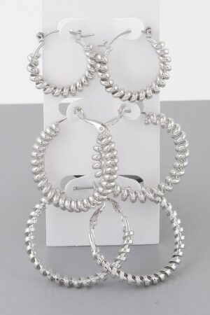 Multi-Wrapped Hoop Earrings Set – Layered Texture
