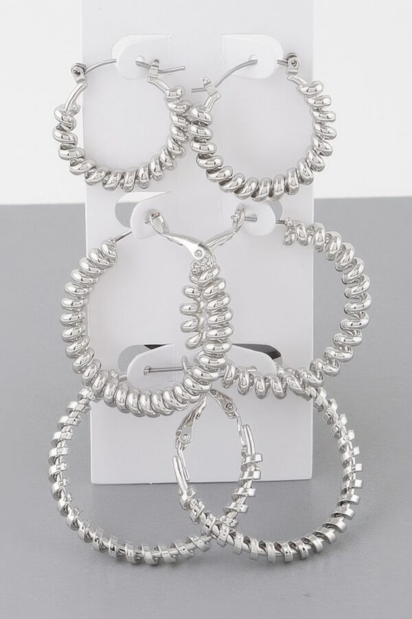 Multi-Wrapped Hoop Earrings Set – Layered Texture