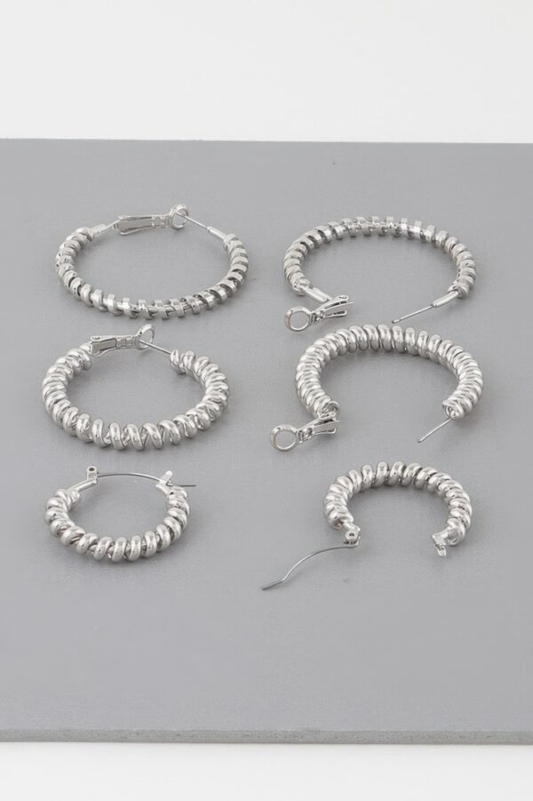 Multi-Wrapped Hoop Earrings Set – Layered Texture