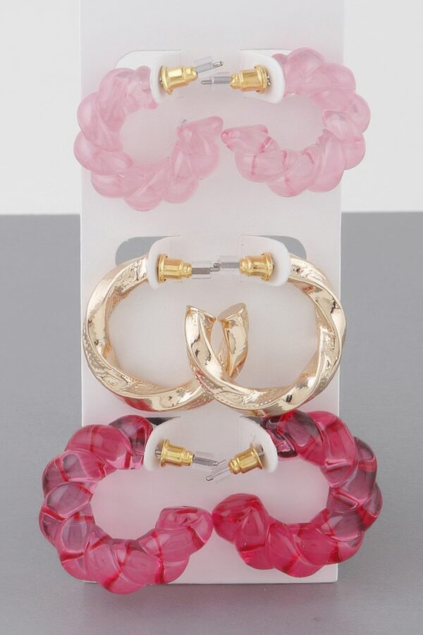 Twisted Hoop Earrings Set – Intertwined Mini Hoops