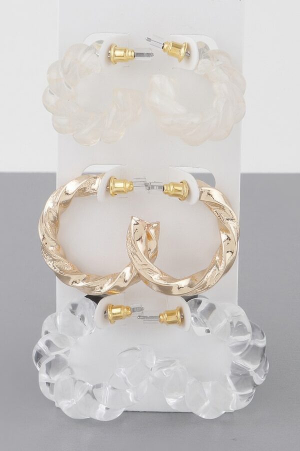 Twisted Hoop Earrings Set – Intertwined Mini Hoops