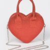Metallic Heart Crossbody Bag – Structured Shine