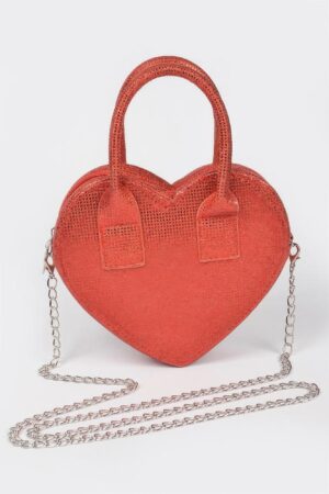 Metallic Heart Crossbody Bag – Structured Shine