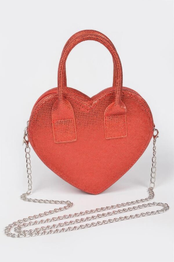 Metallic Heart Crossbody Bag – Structured Shine