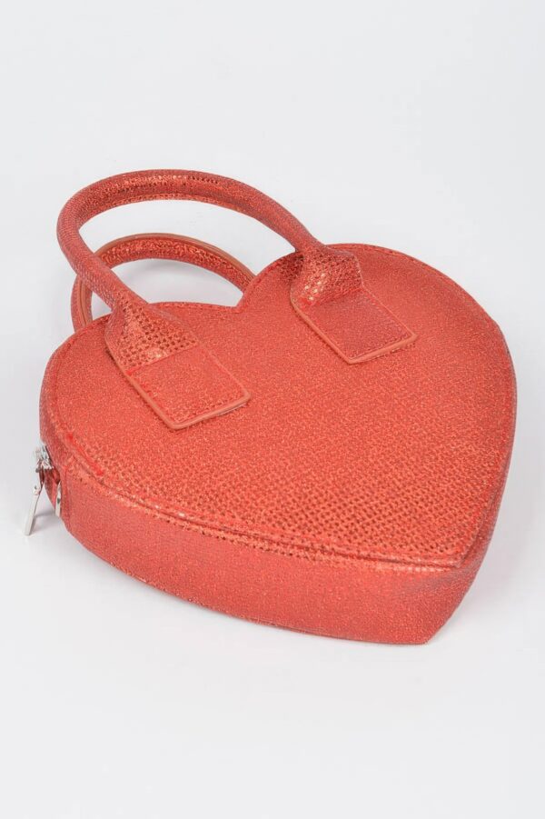 Metallic Heart Crossbody Bag – Structured Shine