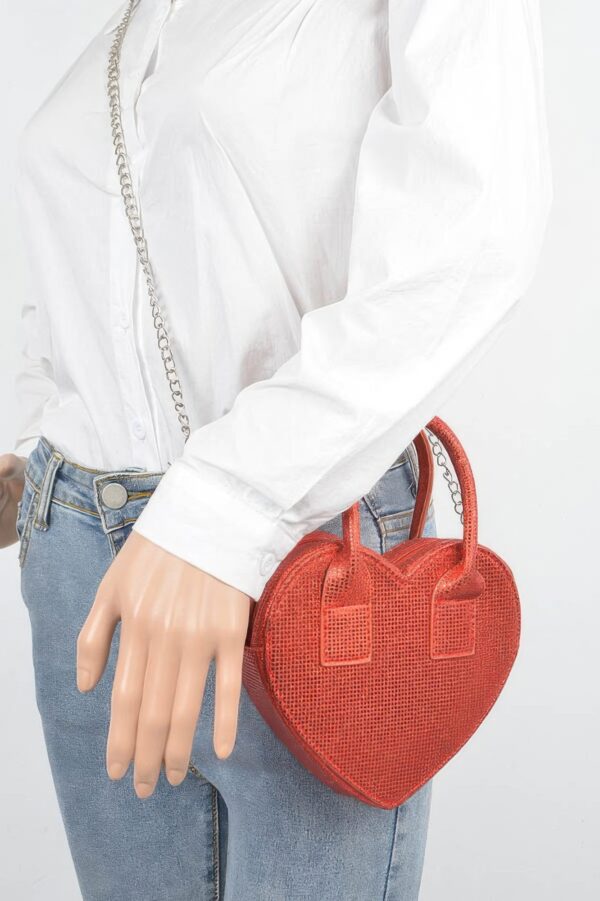 Metallic Heart Crossbody Bag – Structured Shine