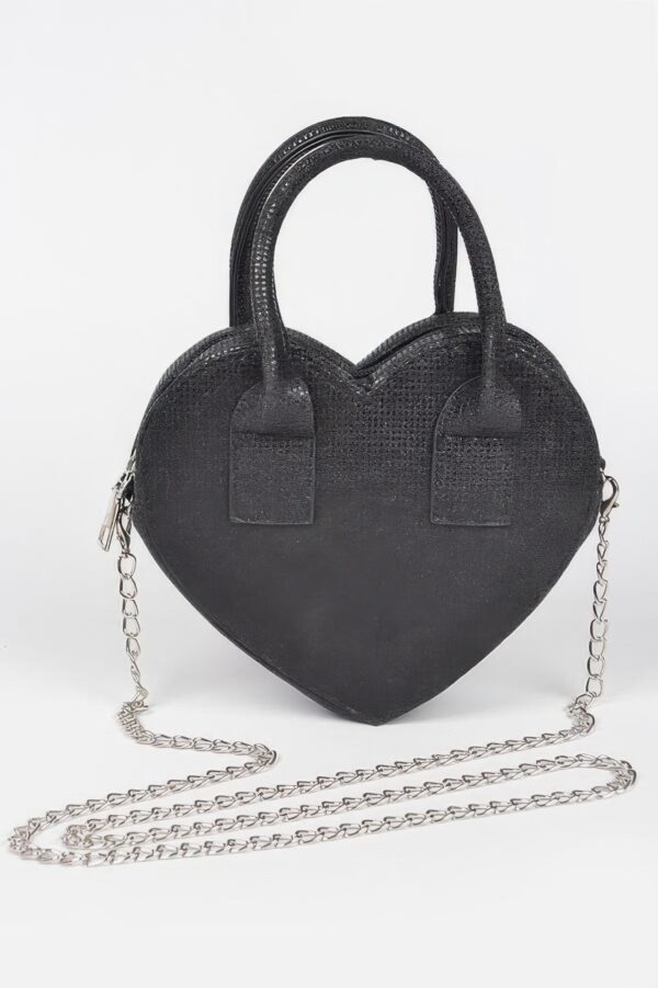 Metallic Heart Crossbody Bag – Structured Shine
