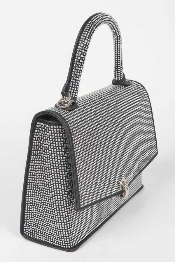 Hotfix Rhinestone Clutch – Structured Polyurethane Evening Bag