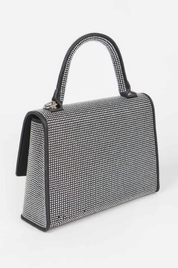 Hotfix Rhinestone Clutch – Structured Polyurethane Evening Bag
