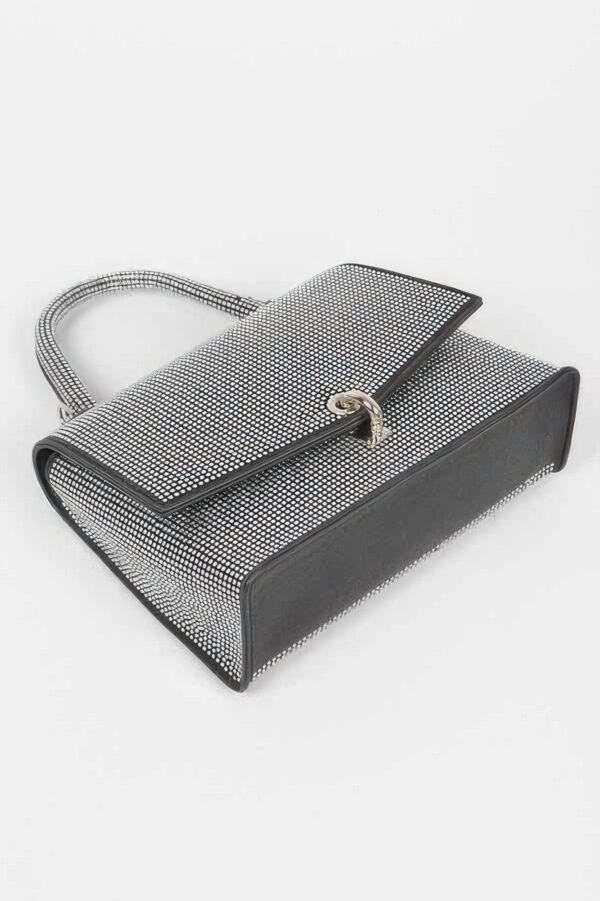 Hotfix Rhinestone Clutch – Structured Polyurethane Evening Bag