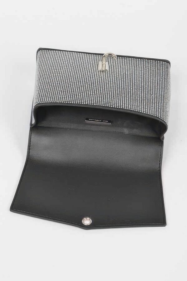 Hotfix Rhinestone Clutch – Structured Polyurethane Evening Bag