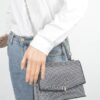 Hotfix Rhinestone Clutch – Structured Polyurethane Evening Bag