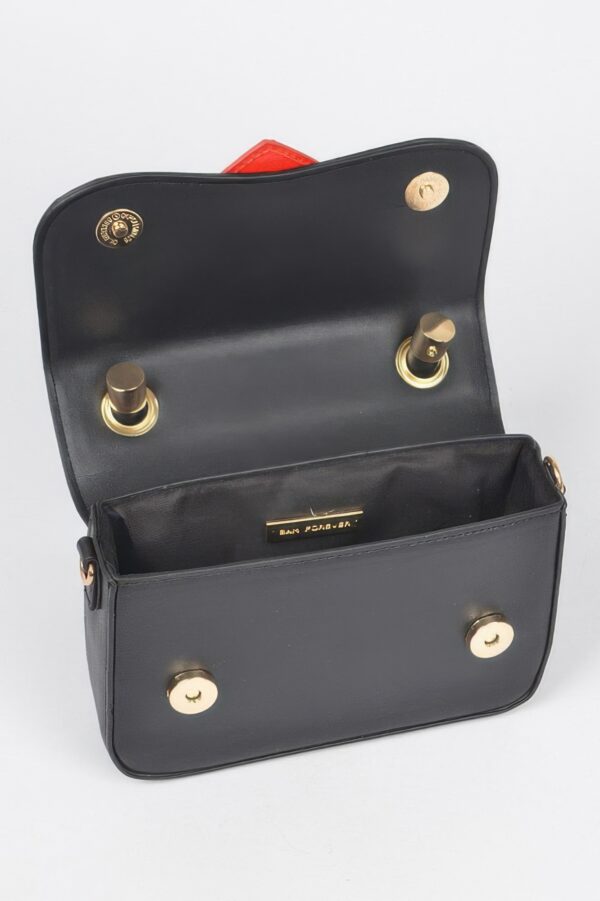 Vegan Top Handle Bag – Structured PU with Mixed Metal