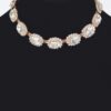 Rhinestone Oval Pendant Necklace – 17-inch