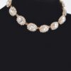 Rhinestone Oval Pendant Necklace – 17-inch