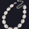 Rhinestone Oval Pendant Necklace – 17-inch