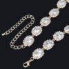 Rhinestone Oval Pendant Necklace – 17-inch