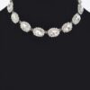 Rhinestone Oval Pendant Necklace – 17-inch