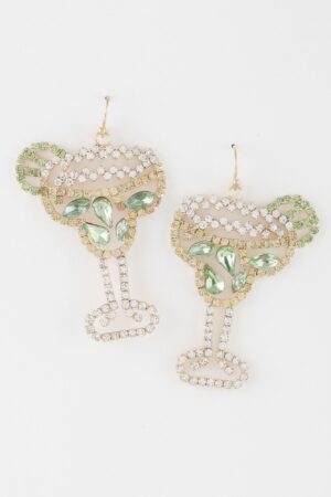 Jeweled Lime Cocktail Drop Earrings – Vibrant Accents