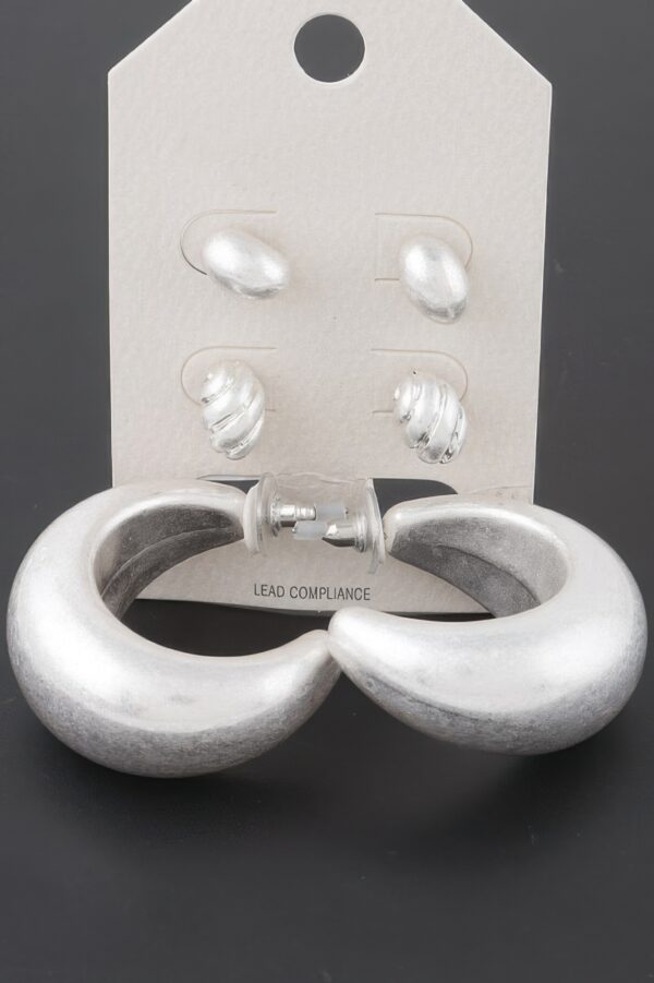 Textured Seashell Earrings Set – 1.4 in Shells