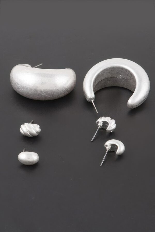 Textured Seashell Earrings Set – 1.4 in Shells