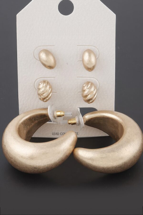 Textured Seashell Earrings Set – 1.4 in Shells