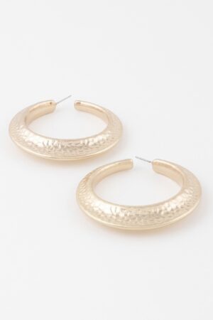 Scaled Indent Hoop Earrings – 2.2 in Textured Hoops