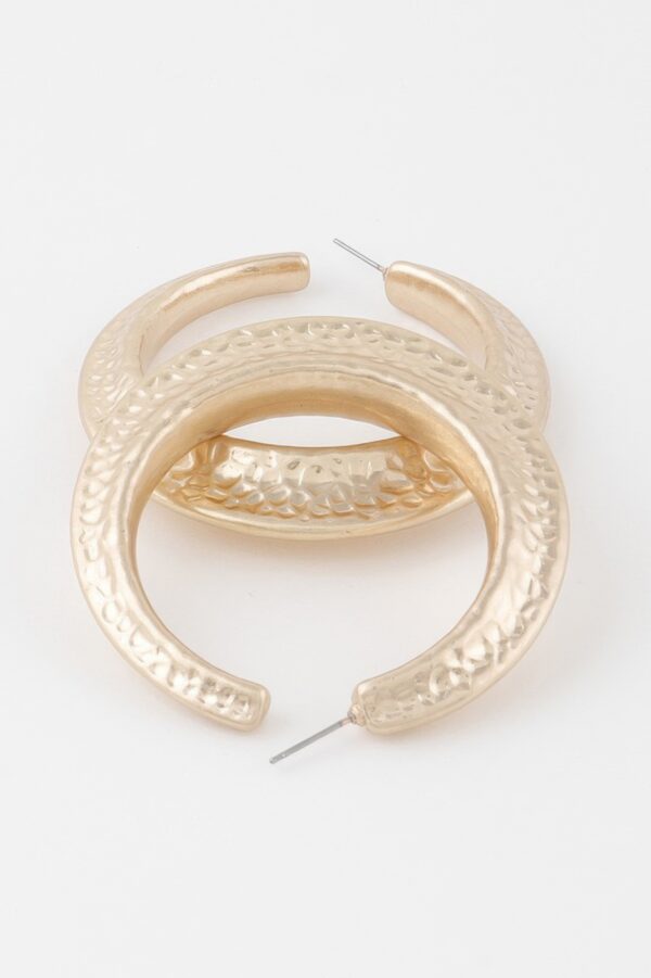 Scaled Indent Hoop Earrings – 2.2 in Textured Hoops