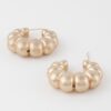Bead Crescent Hoop Earrings – Textured Crescent Hoops