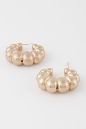 Bead Crescent Hoop Earrings – Textured Crescent Hoops