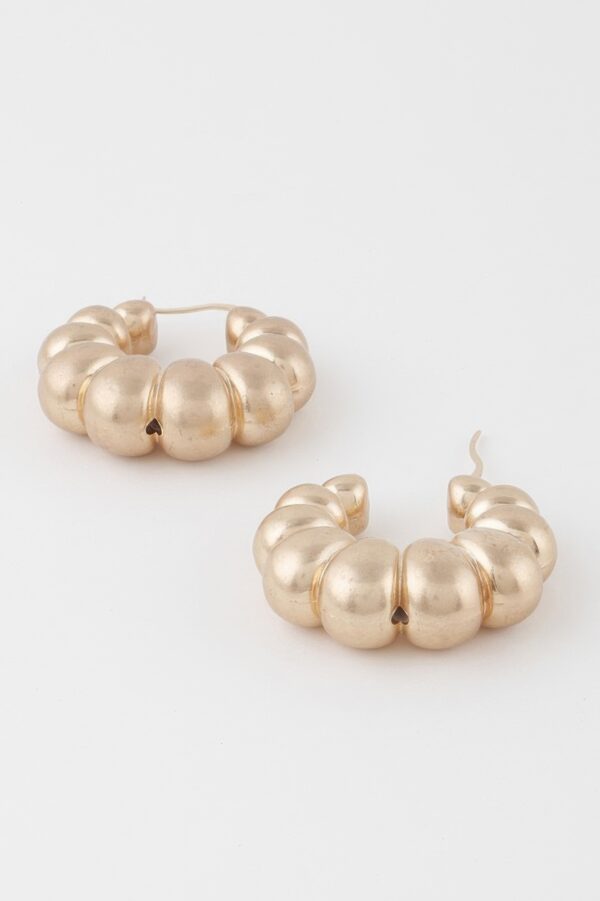 Bead Crescent Hoop Earrings – Textured Crescent Hoops