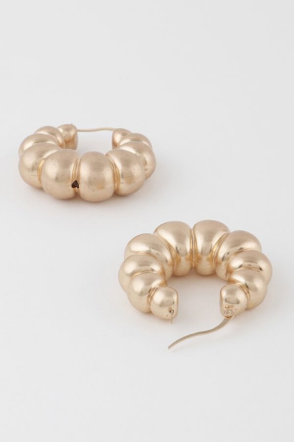 Bead Crescent Hoop Earrings – Textured Crescent Hoops