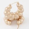 Bead Crescent Hoop Earrings – Textured Crescent Hoops