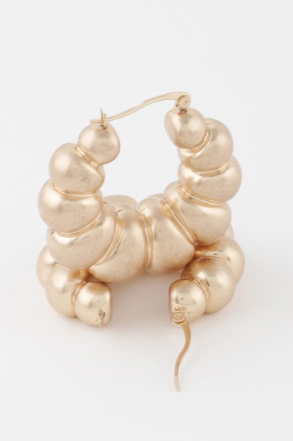 Bead Crescent Hoop Earrings – Textured Crescent Hoops