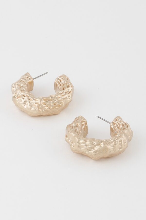 Erosion-Textured Hoop Earrings – 1.2 in