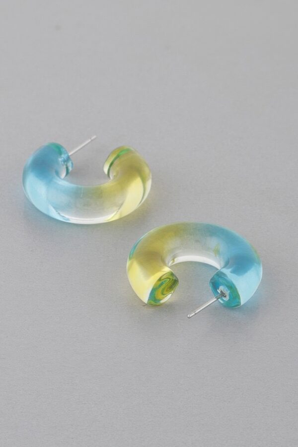 Clear Two-Tone Mini Hoop Earrings – 0.8 in