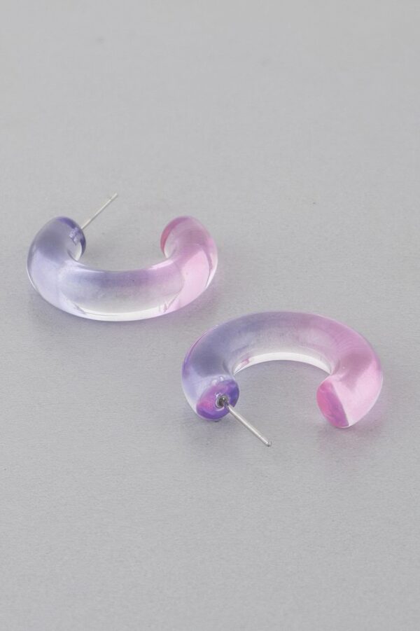 Clear Two-Tone Mini Hoop Earrings – 0.8 in