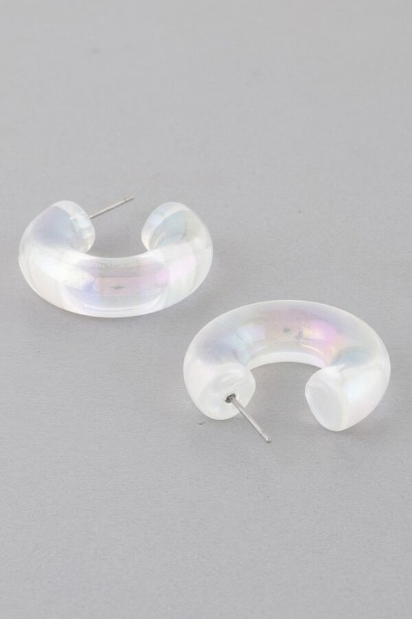 Clear Two-Tone Mini Hoop Earrings – 0.8 in