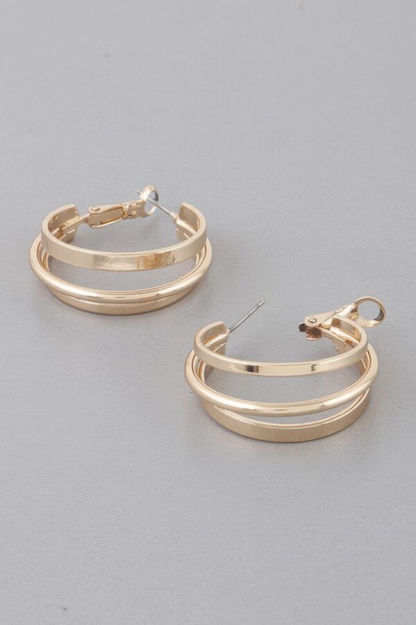 Interlaced Hoop Earrings – Textured 1-inch Hoops